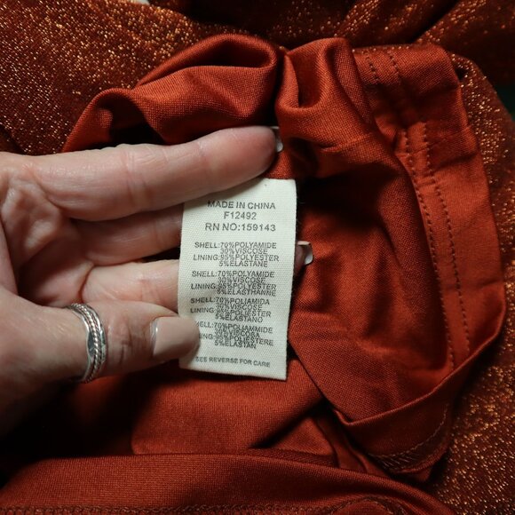 FRNCH Olympe Dress Womens Orange Glam Romantic Feminine Event Evening Wear NWT - Picture 5 of 11